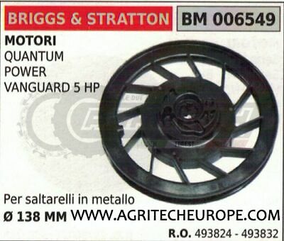493824 PULEGGIA AVVIAMENTO MOTORE BRIGGS & STRATTON QUANTUM POWER VANGUARD 5HP