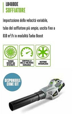 SOFFIATORE EGO A BATTERIA PROFESSIONALE MOTORE BRUSHLESS LB4800E 3 VELOCITA'