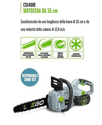MOTOSEGA EGO A BATTERIA PROFESSIONALE LAMA 35 MOTORE BRUSHLESS CS1400E elettrica