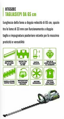 TAGLIASIEPI A BATTERIA 65 cm EGO POWER PROFESSIONALE tagliasiepe BRUSHLESS 6500E