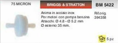 394358 FILTRO BENZINA BRIGGS & STRATTON motore con pompa benzina Ø 4.8 - Ø 5.2