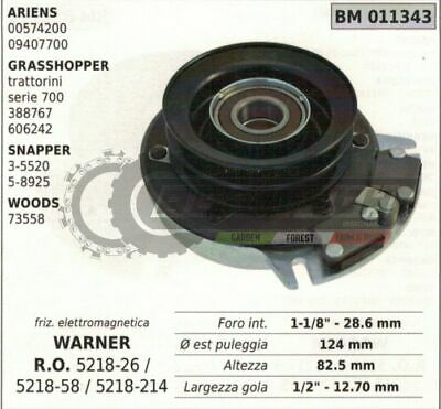 FRIZIONE ELETTROMAGNETICA WARNER 521826 521858 5218214 Ø124mm TRATTORINO