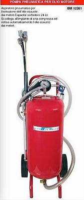 POMPA ASPIRAZIONE PNEUMATICA OLIO MOTORE + KIT TUBI E PROLUNGHE aspiratore 24 lt