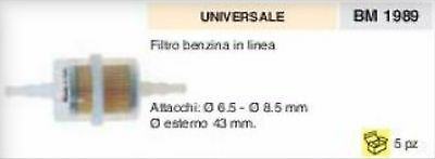 FILTRO BENZINA UNIVERSALE Ø 6.5 - Ø 8.5  in linea Ø EST 43 mm