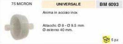 FILTRO CARBURANTE BENZINA MISCELA UNIVERSALE Ø 8 - Ø 9.5 Ø EST 40 mm