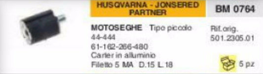 501.2305.01 ANTIVIBRANTE MOTOSEGA HUSQVARNA PARTNER JONSERED 44 444 61 162 266