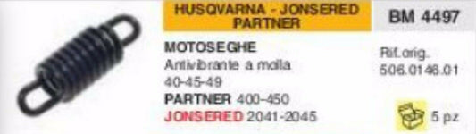 506014601 ANTIVIBRANTE A MOLLA MOTOSEGA HUSQVARNA 40 45 49 JONSERED 2041 2045