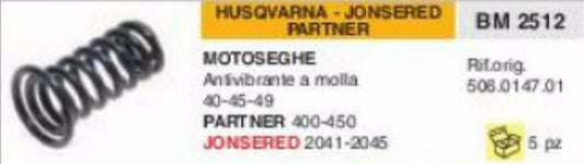 506.0147.01 ANTIVIBRANTE A MOLLA MOTOSEGA HUSQVARNA 40 45 49 JONSERED 2041 2045