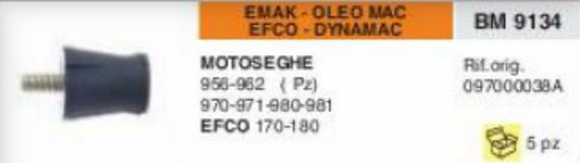 097000038A ANTIVIBRANTE MOTOSEGA EMAK OLEOMAC EFCO DYNAMAC 956 962 970 971 980