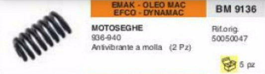 50050047 ANTIVIBRANTE A MOLLA MOTOSEGA EMAK OLEOMAC EFCO DYNAMAC 936 940