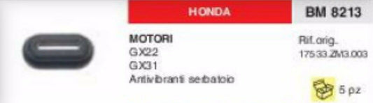 ANTIVIBRANTE SERBATOIO DECESPUGLIATORE MOTORE HONDA GX22 GX31 GX 22 31