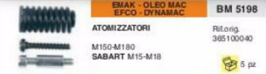 365100040 ANTIVIBRANTE ATOMIZZATORE SABART M15 M18 M 15 18 ANTIVIBRANTE