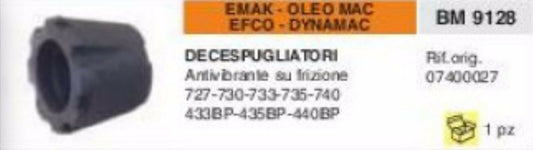 07400027 ANTIVIBRANTE DECESPUGLIATORE OLEOMAC EFCO EMAK DYNAMAC 740 433BP 435BP