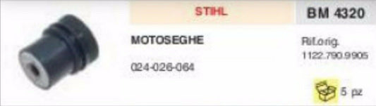 1122.790.9905 ANTIVIBRANTE MOTOSEGA STIHL 024 026 064 vibrazioni gommino