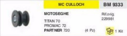 229981 ANTIVIBRANTE MOTOSEGA McCULLOCH TITAN 70 PROMAC 72 PARTNER 720 vibrazioni