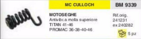 241231 ANTIVIBRANTE A MOLLA MOTOSEGA McCULLOCH PROMAC 36 38 40 46 TITAN 41 46