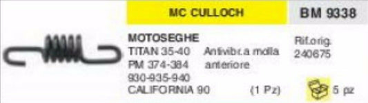 240675 ANTIVIBRANTE A MOLLA MOTOSEGA McCULLOCH TITAN 35 40 CALIFORNIA 90