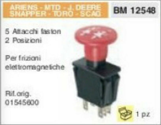 INTERRUTTORE PULSANTE DI SICUREZZA PER TRATTORINI CON FRIZIONE ELETTROMAGNETICA