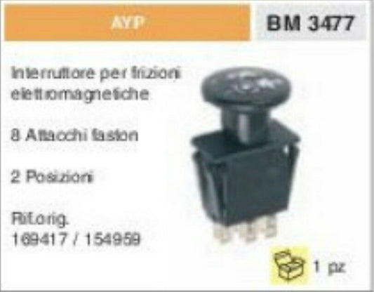 INTERRUTTORE PULSANTE DI SICUREZZA PER TRATTORINI CON FRIZIONE ELETTROMAGNETICA