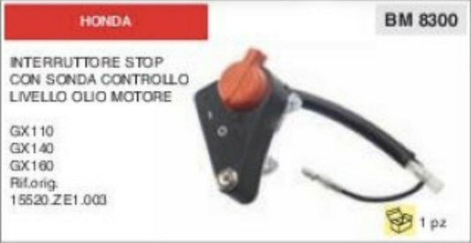 INTERRUTTORE TIPO STOP CON SONDA CONTROLLO OLIO MOTORE HONDA GX110 GX140 GX160