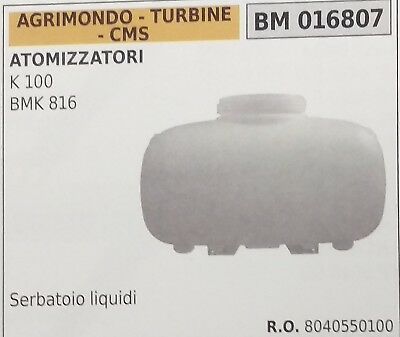 8040550100 SERBATOIO LIQUIDI ATOMIZZATORE AGRIMONDO TURBINE CMS K100 BMK816