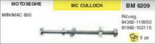 94362 102115 91982 TENDICATENA tendi catena barra MOTOSEGA McCULLOCH MINIMAC 600