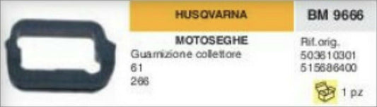 503610301 GUARNIZIONE COLLETTORE ASPIRAZIONE MOTOSEGA HUSQVARNA 61 266