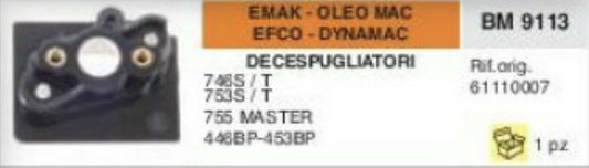 COLLETTORE FLANGIA DECESPUGLIATORE EFCO OLEOMAC 746S 746T 735S 735T 755 MASTER