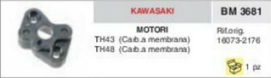 16073-2176 COLLETTORE ASPIRAZIONE FLANGIA TERMICA MOTORE KAWASAKI TH43 TH48 MEMB