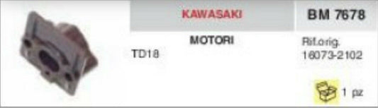 16073-2102 COLLETTORE ASPIRAZIONE FLANGIA TERMICA MOTORE KAWASAKI TD18 TD 18