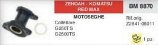 COLLETTORE ASPIRAZIONE FLANGIA TERMICA MOTOSEGA ZENOAH KOMATSU RED MAX G250TS