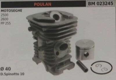 CILINDRO E PISTONE COMPLETO MOTOSEGA POULAN 2500 2600 PP 255 Ø 40