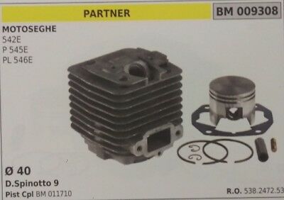 53825725300 CILINDRO E PISTONE COMPLETO MOTOSEGA PARTNER 542E P 545E 546E Ø 40