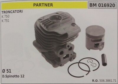 506386171 CILINDRO E PISTONE COMPLETO TRONCATORE PARTNER K 750 751 Ø 51