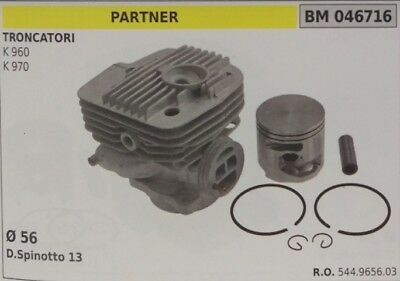 544965603 CILINDRO E PISTONE COMPLETO TRONCATORE PARTNER K 960 970 Ø 56