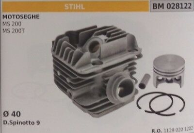 11290201202 CILINDRO E PISTONE COMPLETO MOTOSEGA STIHL MS200 MS200T Ø 40