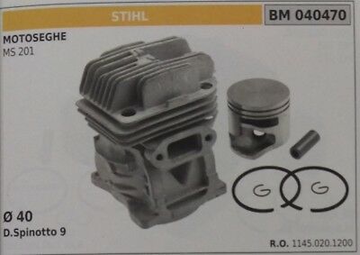 1450201200 CILINDRO E PISTONE COMPLETO MOTOSEGA STIHL MS 201 Ø 40