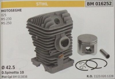 11230201228 CILINDRO E PISTONE COMPLETO MOTOSEGA STIHL 025 MS 230 250 Ø 42.5