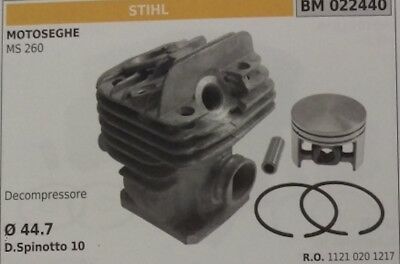 11210201217 CILINDRO E PISTONE COMPLETO MOTOSEGA STIHL MS260 Ø 44.7 decompressor