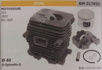 11320201200 CILINDRO E PISTONE COMPLETO MOTOSEGA STIHL 019 MS190T 190T Ø 40