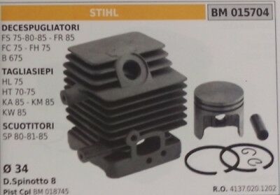 41370201202 CILINDRO E PISTONE COMPLETO TAGLIASIEPI STIHL KA KM KW 85 Ø 34
