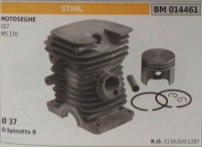11300201207 CILINDRO E PISTONE COMPLETO MOTOSEGA STIHL 017 MS170 Ø 37