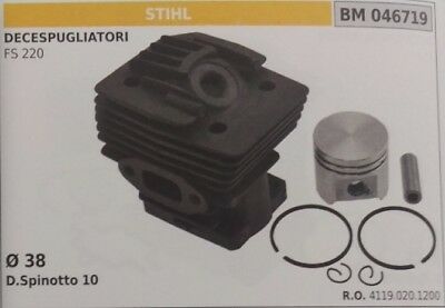 41190201200 CILINDRO E PISTONE COMPLETO DECESPUGLIAOTRE STIHL FS 220 Ø 38