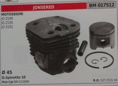 537253104 CILINDRO E PISTONE COMPLETO MOTOSEGA JONSERED JO 2149 2150 2152 Ø 45