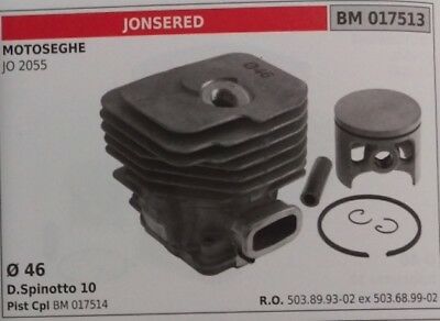 503899302 CILINDRO E PISTONE COMPLETO MOTOSEGA JONSERED JO 2055 Ø 46