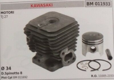 110052153 CILINDRO E PISTONE COMPLETO DECESPUGLIATORE MOTORE KAWASAKI TJ 27 Ø 34
