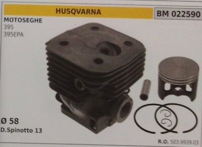 503993903 CILINDRO E PISTONE COMPLETO MOTOSEGA HUSQVARNA 395 395EPA Ø 58