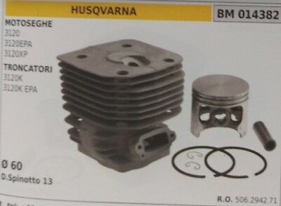 506294271 CILINDRO E PISTONE COMPLETO MOTOSEGA HUSQVARNA 3120 3120EPA 3120XP Ø60