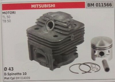 CILINDRO PISTONE COMPLETO DECESPUGLIATORE MOTOTRIVELLA MITSUBISHI TL TB 50 Ø 43