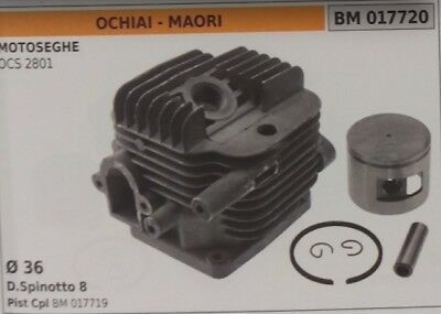 CILINDRO E PISTONE COMPLETO MOTOSEGA OCHIAI MAORI OCS 2801 Ø 36